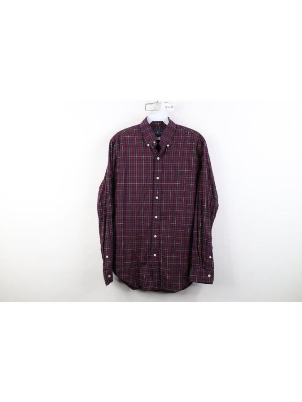 Vtg Y2K Ralph Lauren Mens Small Faded Flannel Collared Button Down Shirt Plaid